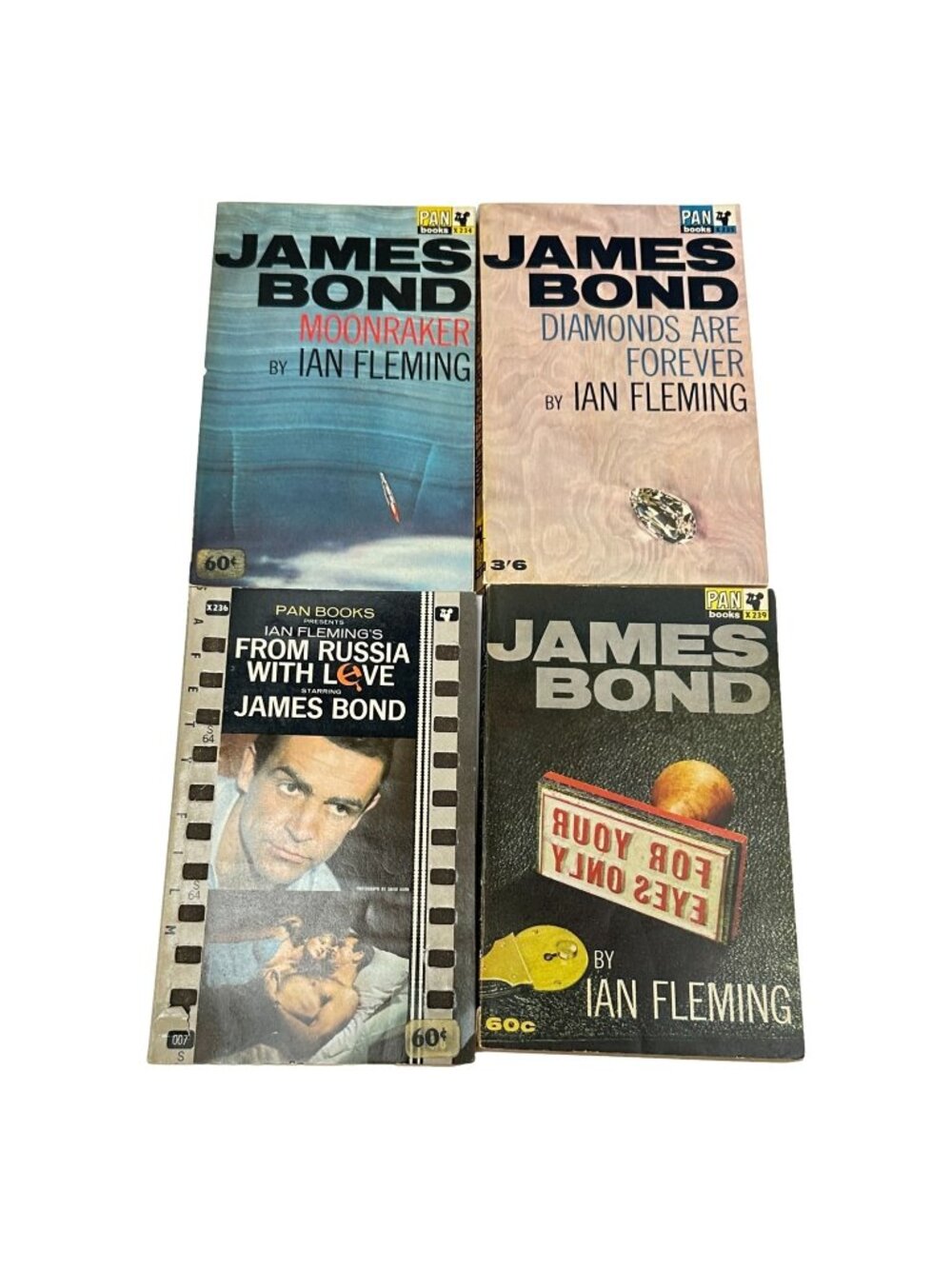 James Bond 007 Pan Fleming Vintage PB Lot 4  1964 Moonraker Diamond Russia Books